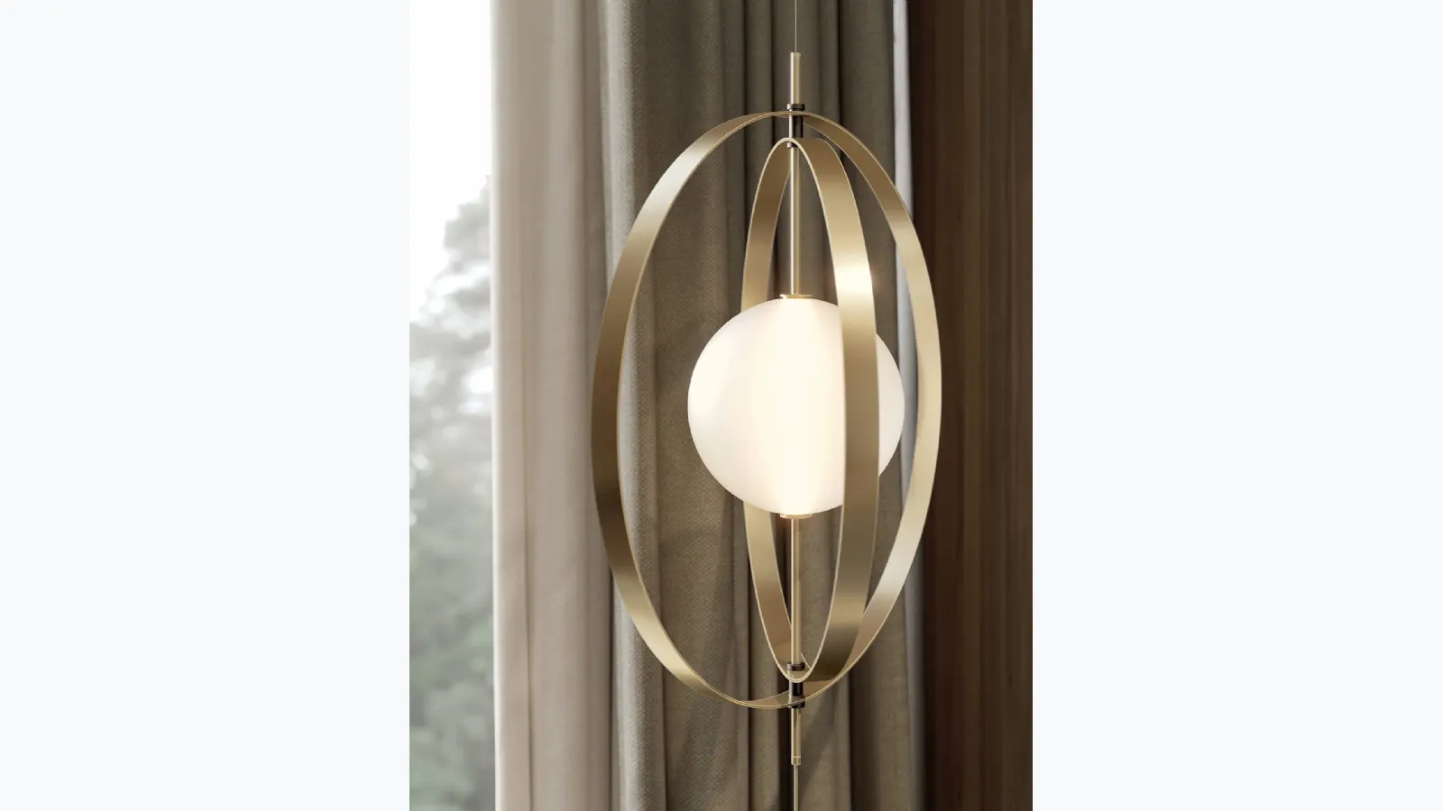 Lampada da terra Papillon Cielo-Terra in acciaio e vetro di Bontempi