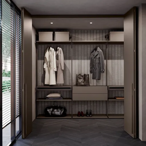 Cabina Armadio Loft in laccato Fango opaco di Olivieri
