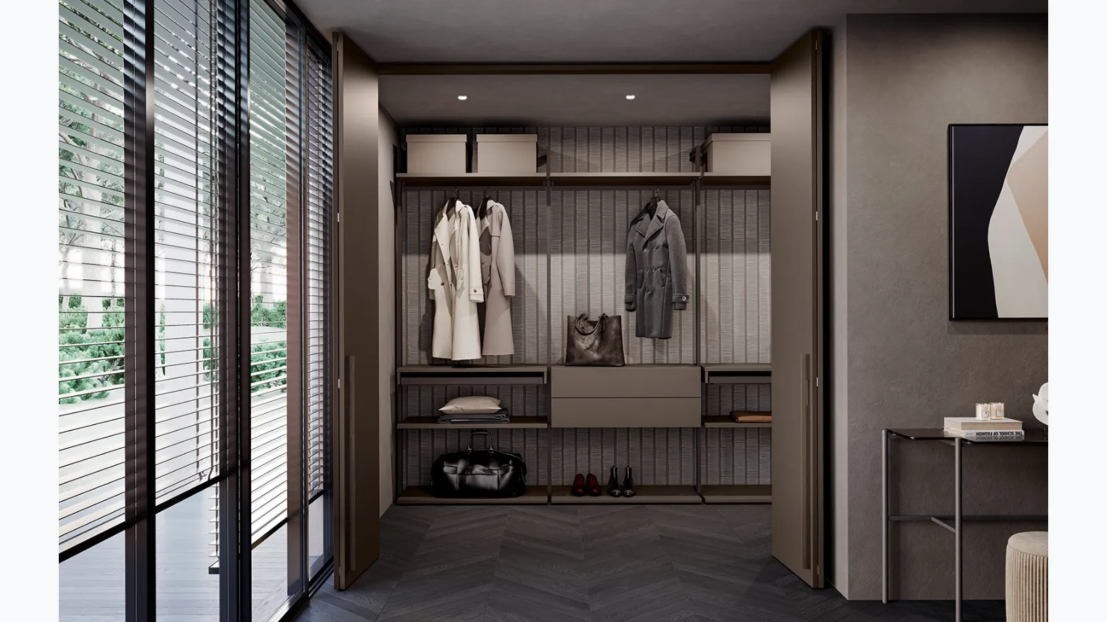 Cabina Armadio Loft in laccato Fango opaco di Olivieri