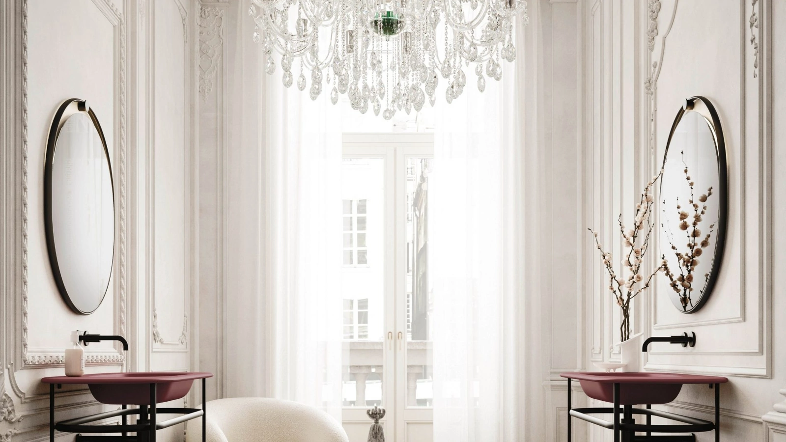 Mobile da Bagno sospeso Almond 02 in laccato opaco di Arbi