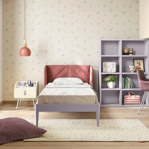 Cameretta a ponte con scrivania e libreria Kids space 21 di Nidi