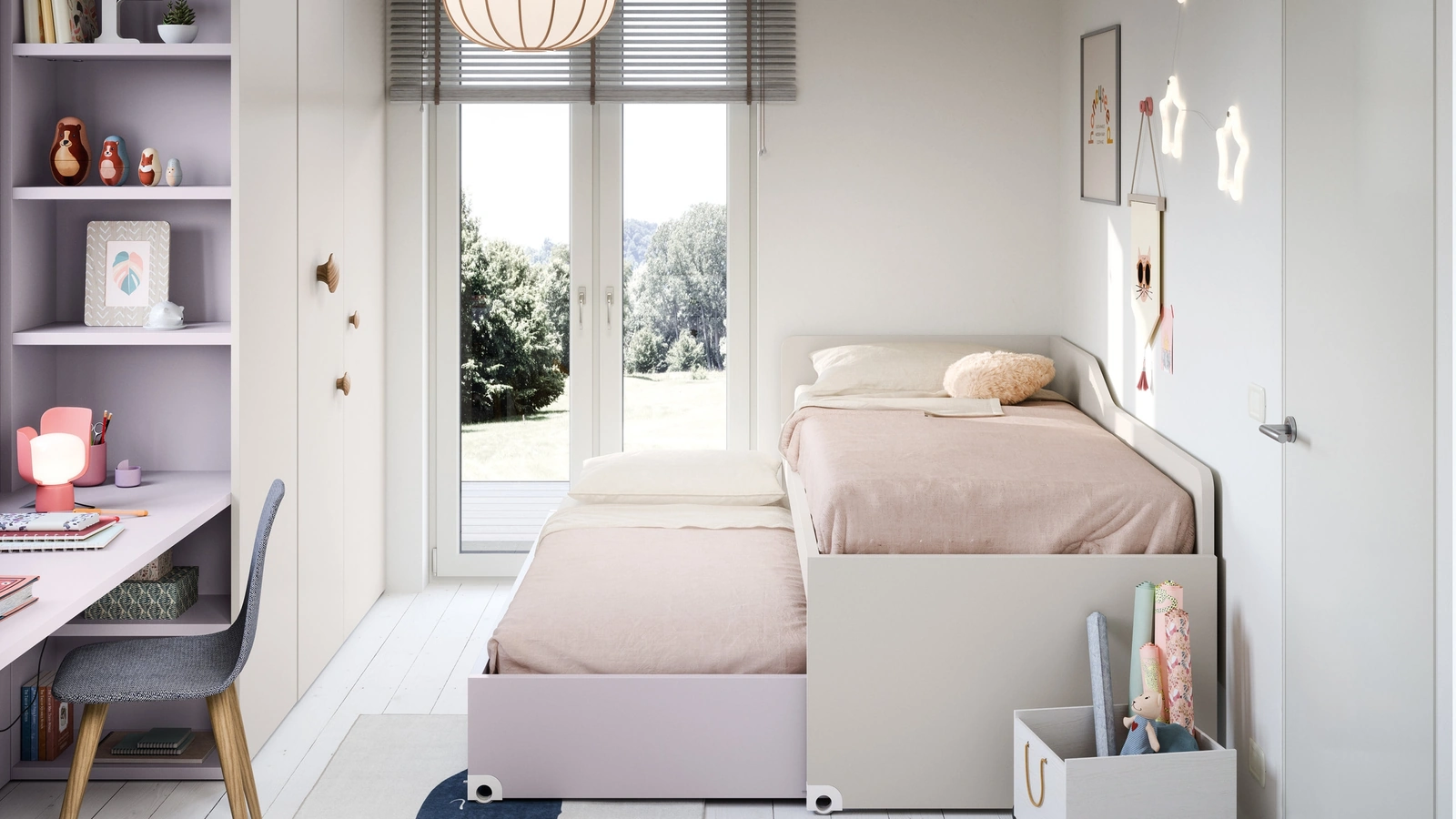 Cameretta Salvaspazio con Letti Rialzati di Nidi