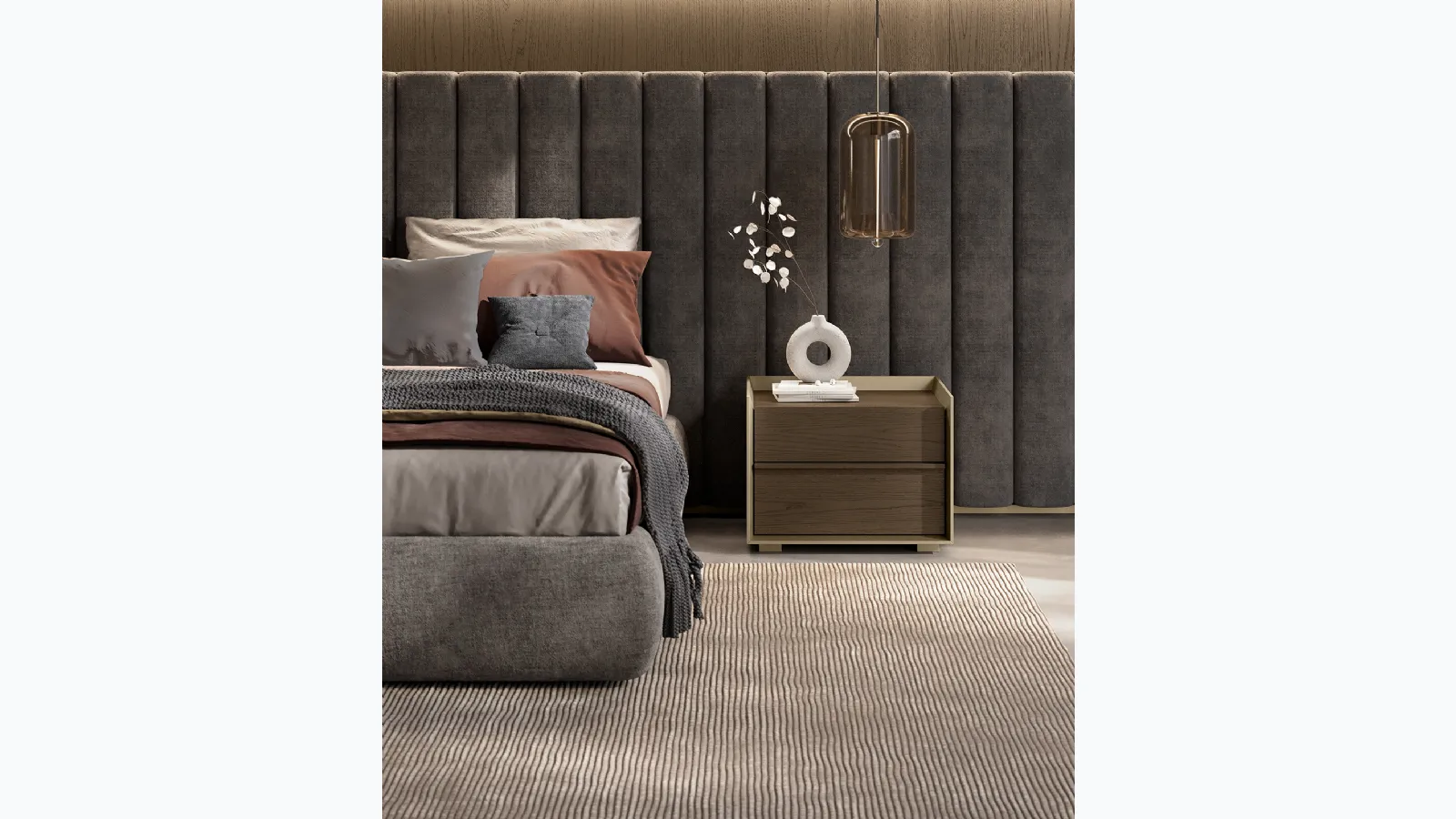 Comodino Dress Code Rovere Grigio di Olivieri