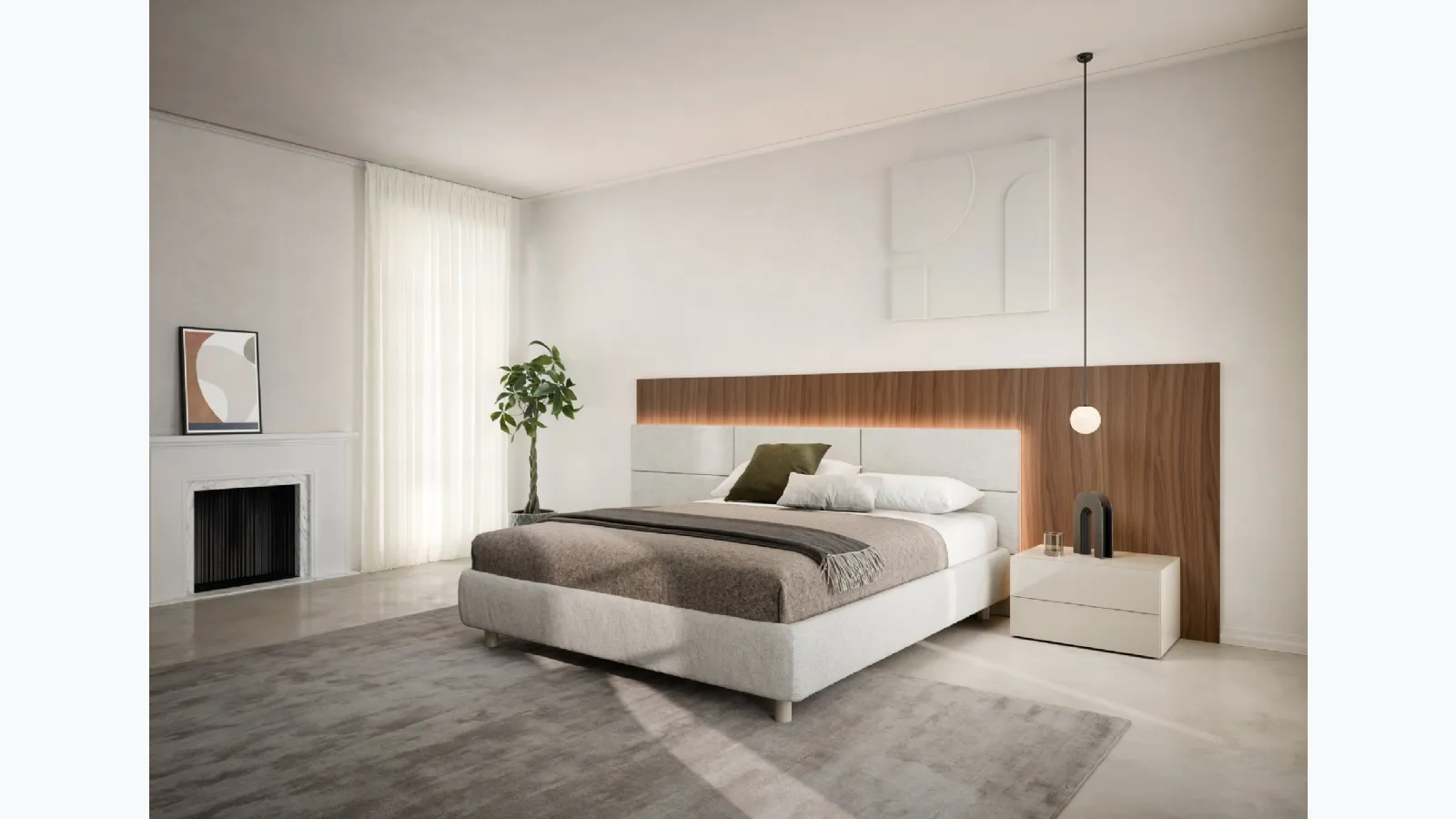 Comodino in laccato lucido Easy System di Novamobili
