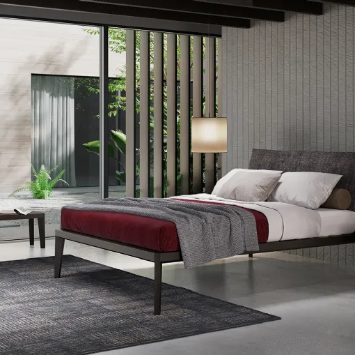 Letto con testiera Andrea Rovere Carbon di Olivieri