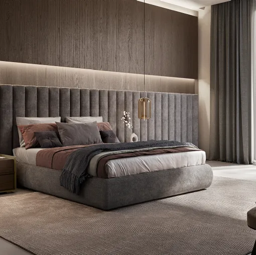 Letto matrimoniale Dress Code in velluto di Olivieri