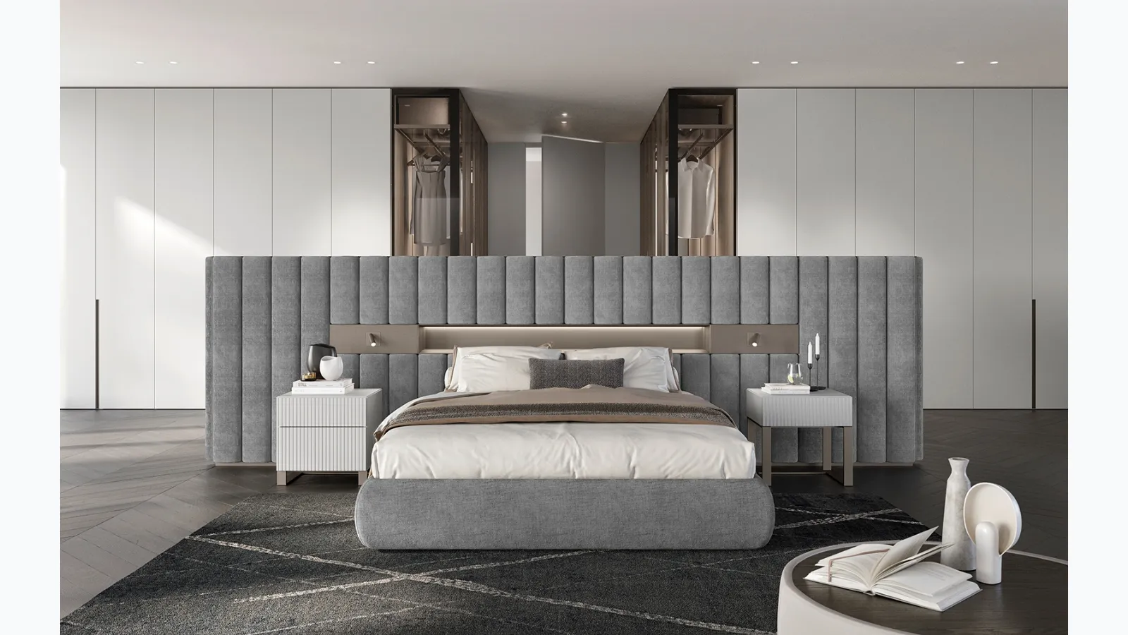 Letto matrimoniale Dress Code in velluto di Olivieri