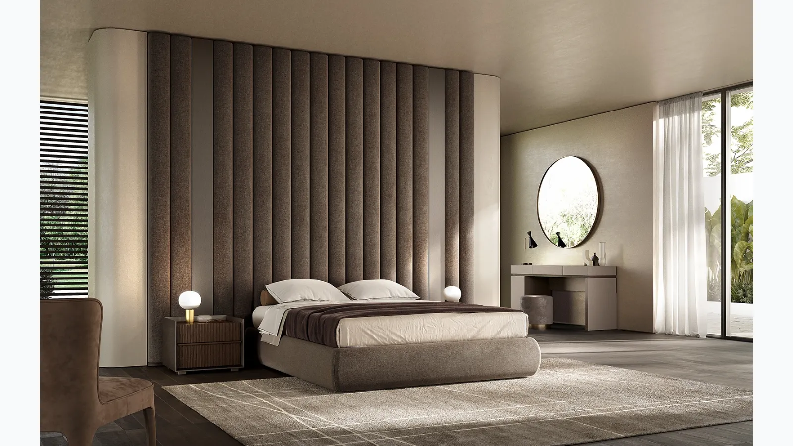 Letto matrimoniale Dress Code in velluto di Olivieri
