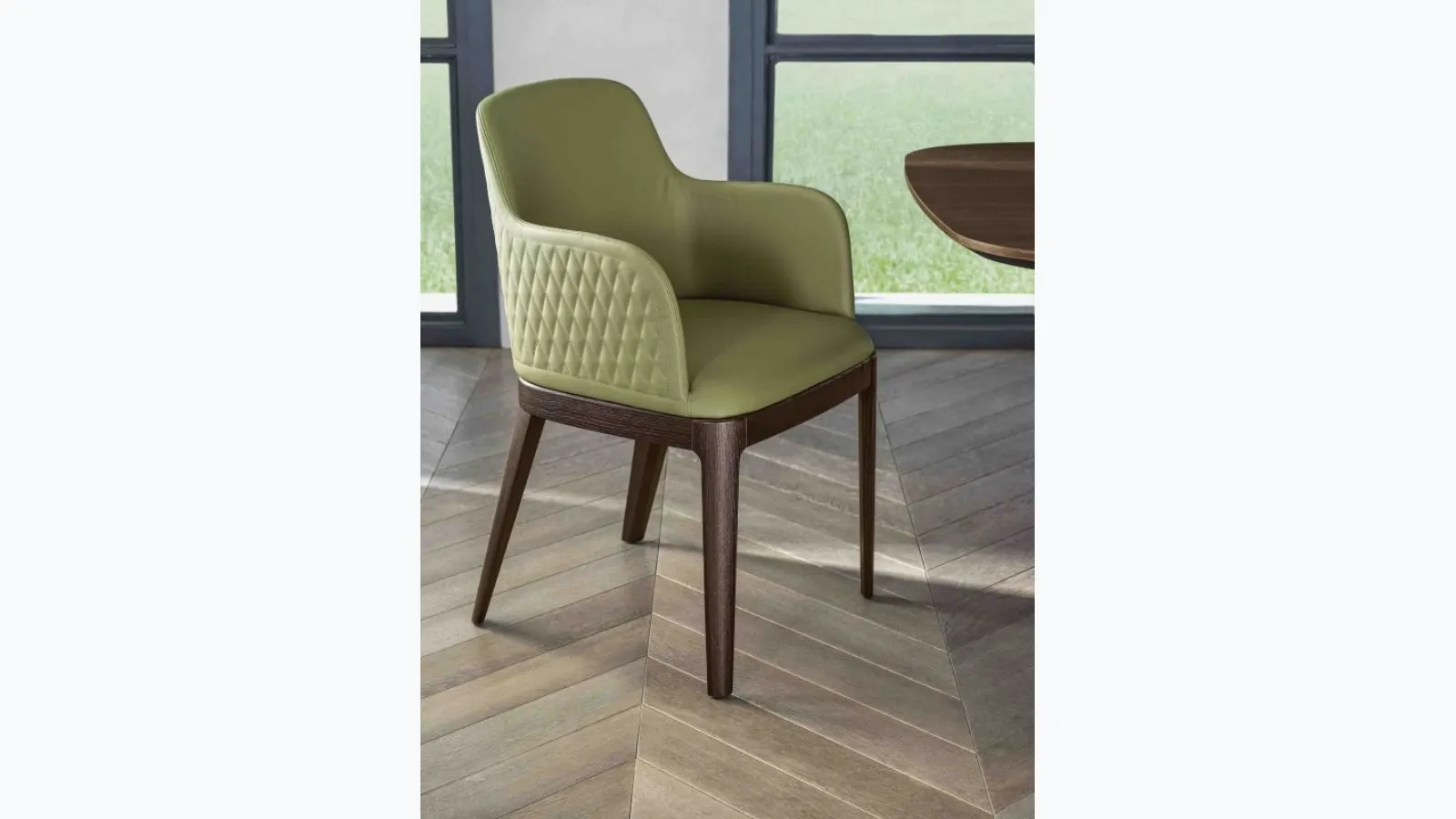 Sedia Margot rivestita in pelle di Bontempi