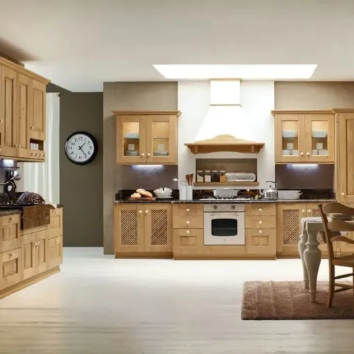 Cucina Classica ad angolo Carola 05 in Rovere Naturale di Arrex