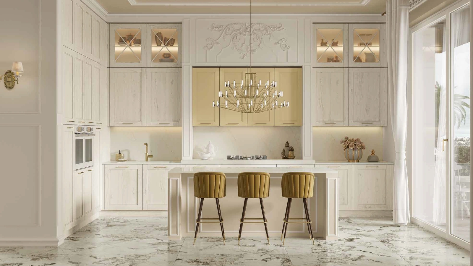 Cucina Classica con isola Eva Luxury di Arrex