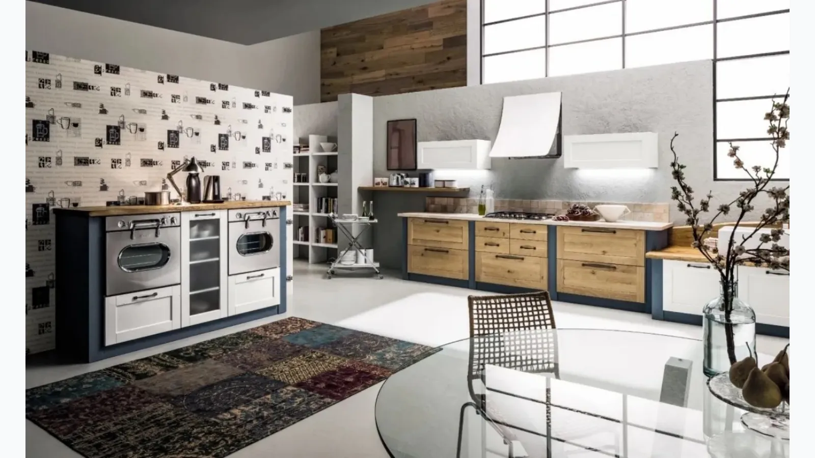 Cucina ad angolo in Muratura Curry 08 in Rovere Naturale di Arrex