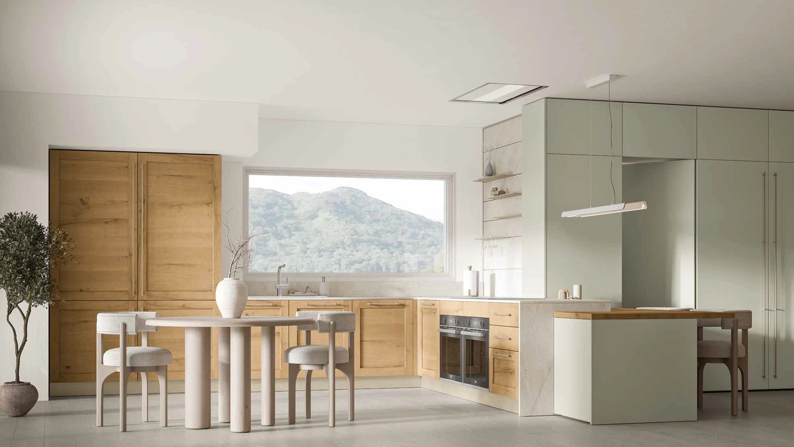 Cucina Moderna con penisola Curry Scandinavian di Arrex