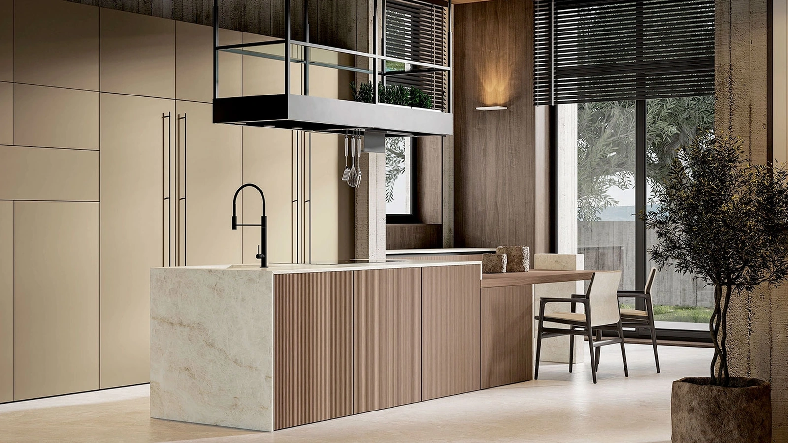 Cucina Moderna con isola Daytona Game di Arrex