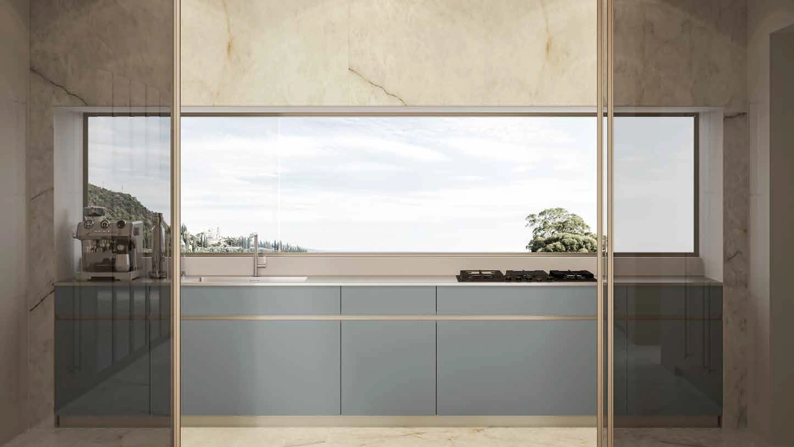 Cucina Moderna lineare Daytona Natural di Arrex