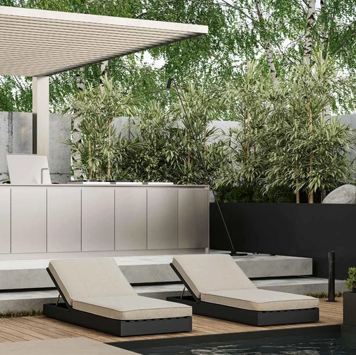 Cucina Moderna lineare Daytona Outdoor in acciaio inox di Arrex