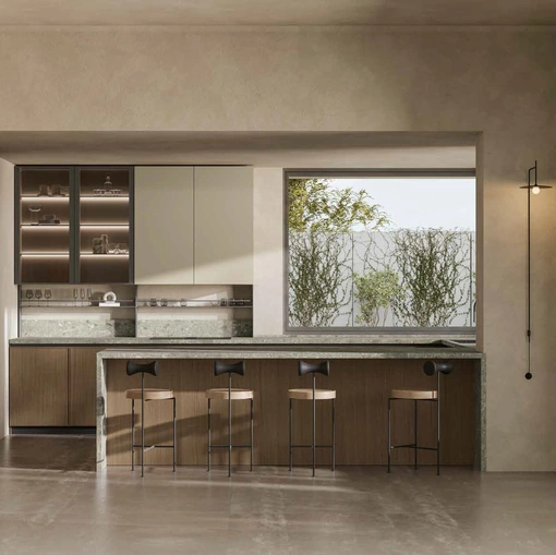 Cucina Moderna in rovere con penisola Daytona Sharing di Arrex