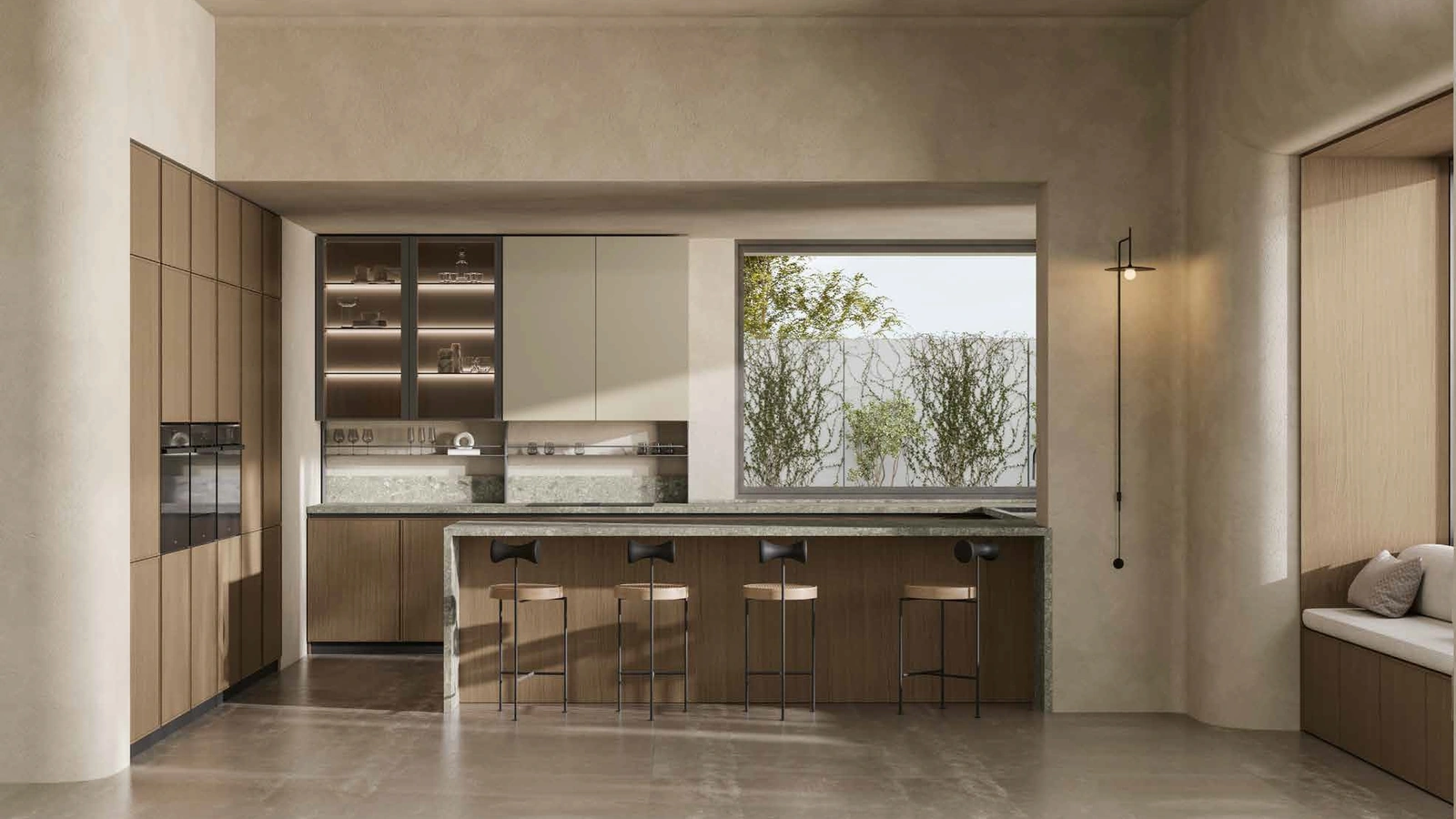 Cucina Moderna in rovere con penisola Daytona Sharing di Arrex