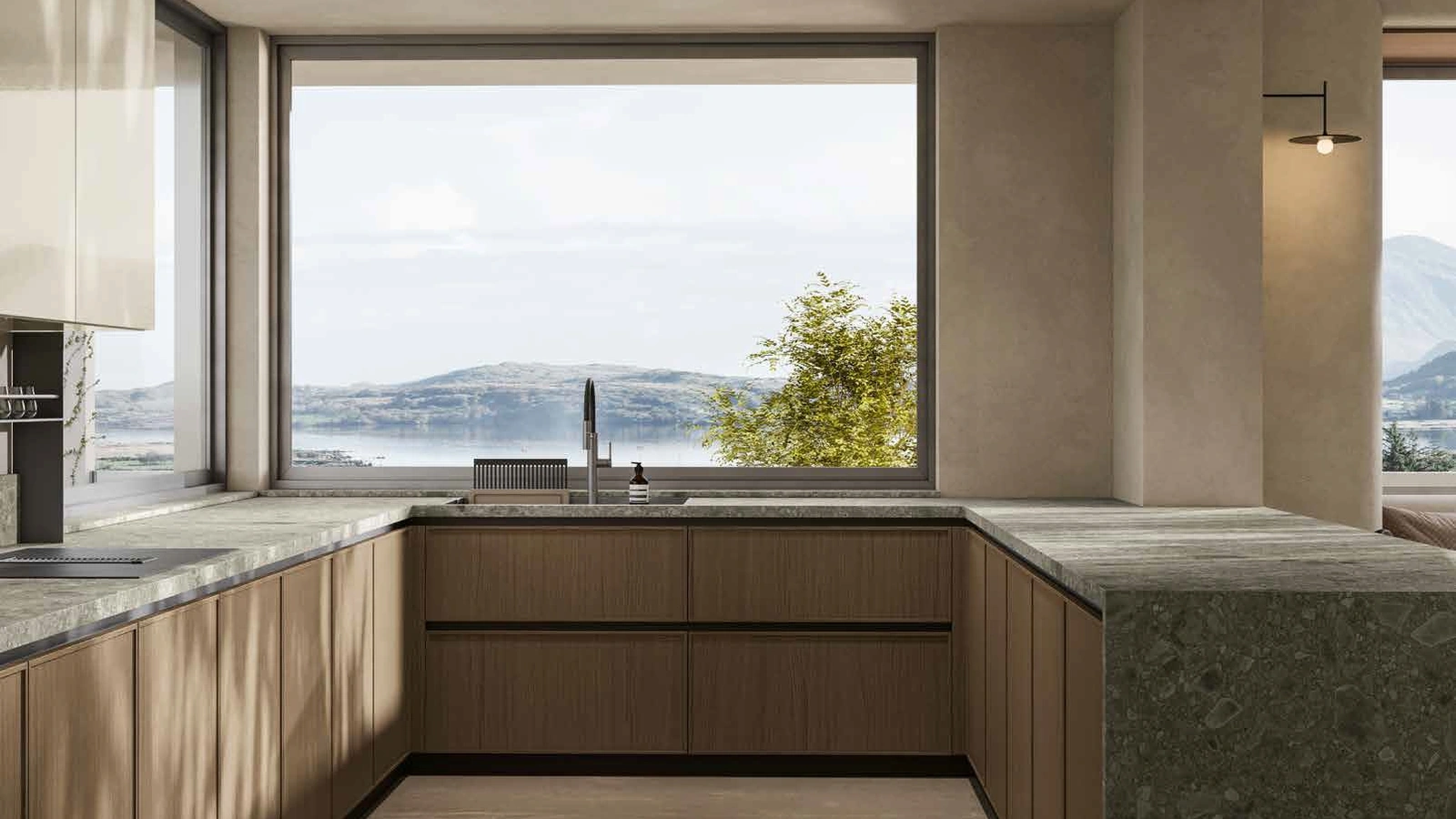 Cucina Moderna in rovere con penisola Daytona Sharing di Arrex