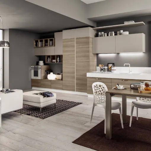 Cucina Moderna lineare Mango in Frassinato Style e Samoa di Arrex