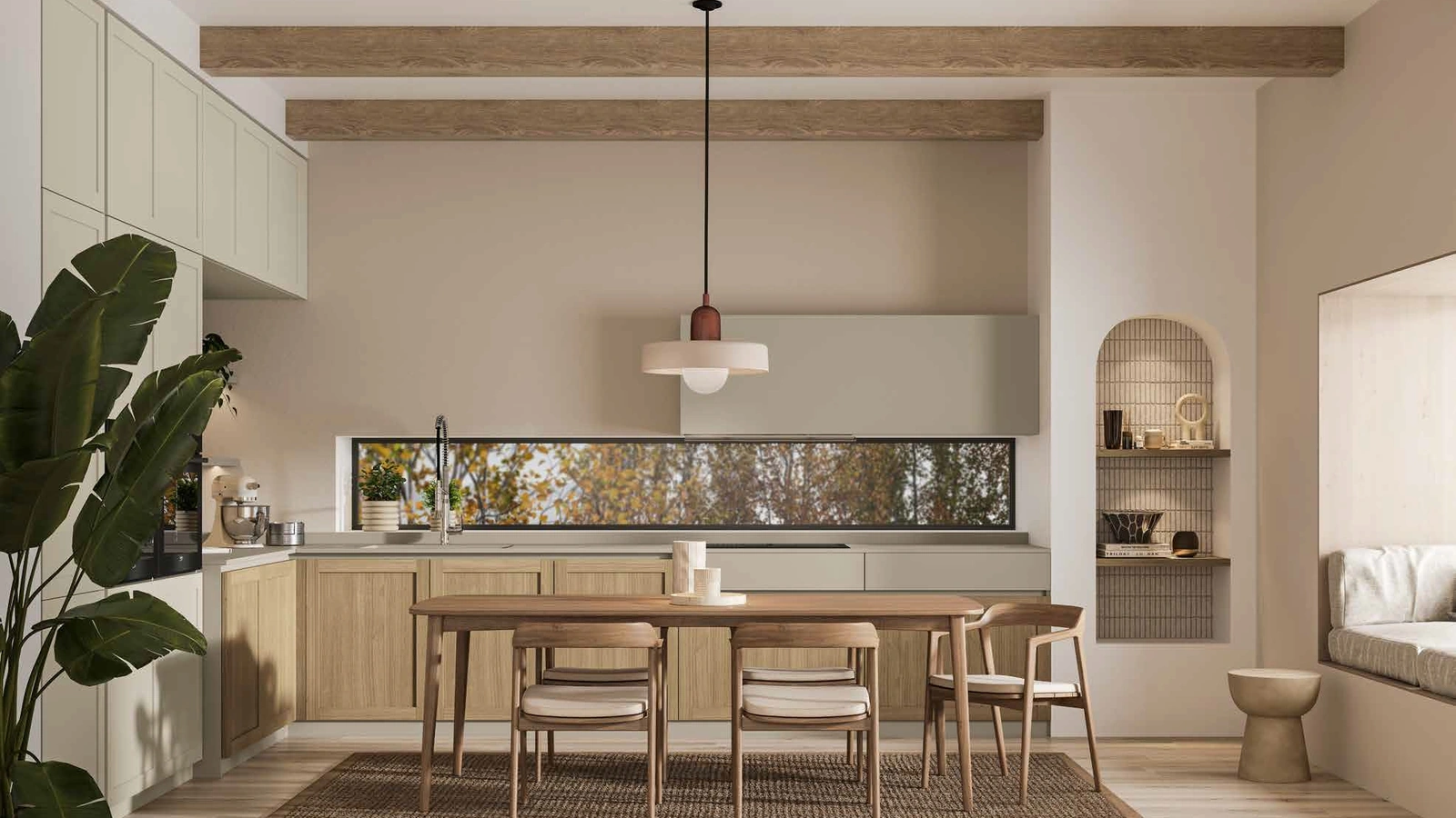 Cucina Moderna angolare Queen Scandinavian in legno e pet di Arrex