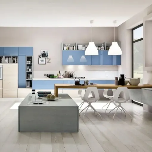 Cucina Zenzero Rovere Naturale e laccato Cielo di Arrex