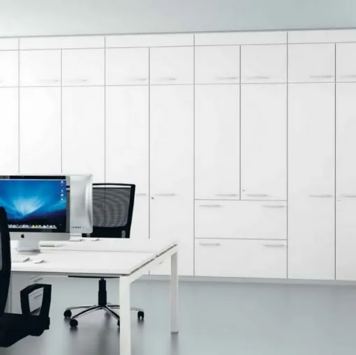 Armadio per ufficio in laccato bianco opaco Logica di Walco