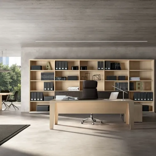 Scrivania direzionale in rovere naturale Tempo di Walco